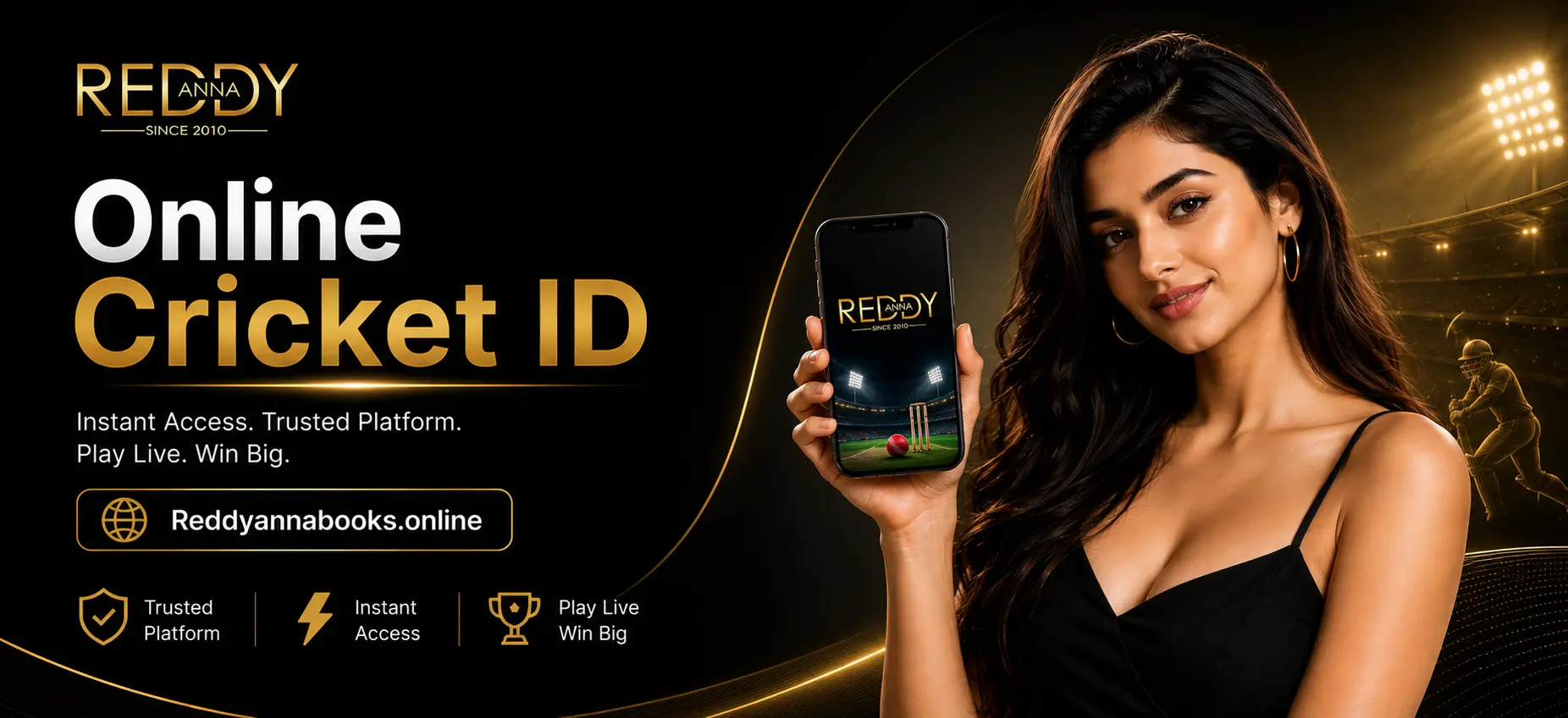 Online cricket ID Banner By Reddyannabooks.online