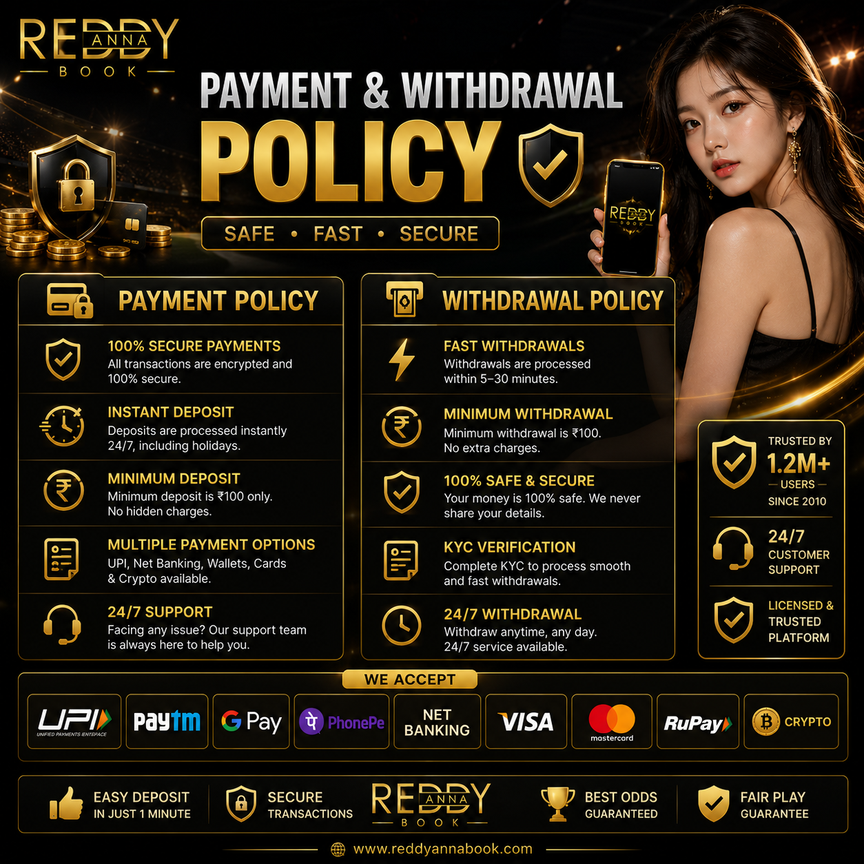 Reddy Anna Book - Withdrawal & Payment Policy 2026