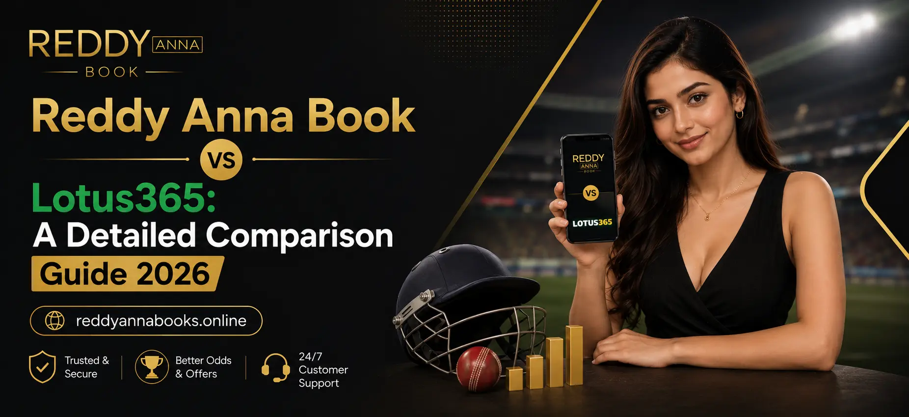 Reddy Anna Book vs Lotus365 comparison Banner by Reddyannabooks.online